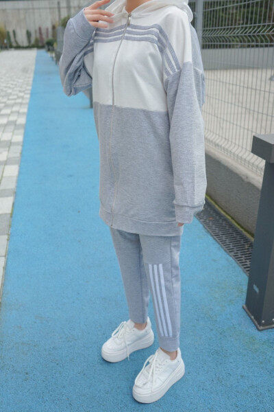 Hooded Two-Piece Tracksuit Trn1016 Grey - 16