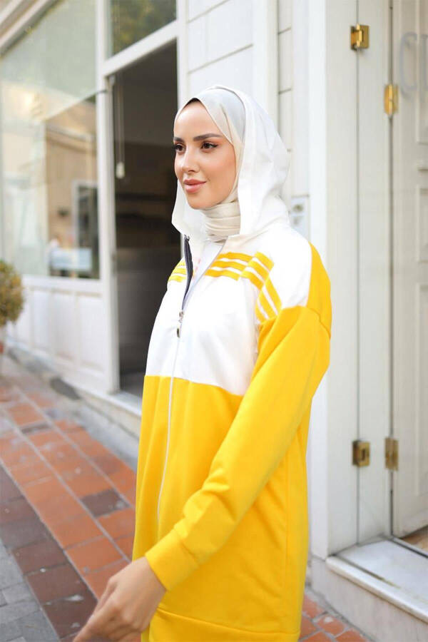 Hooded Two-Piece Tracksuit TRN1016 Yellow - 5