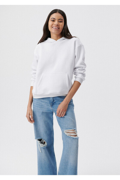 Hooded White Basic Sweatshirt 167299-70000 - 16