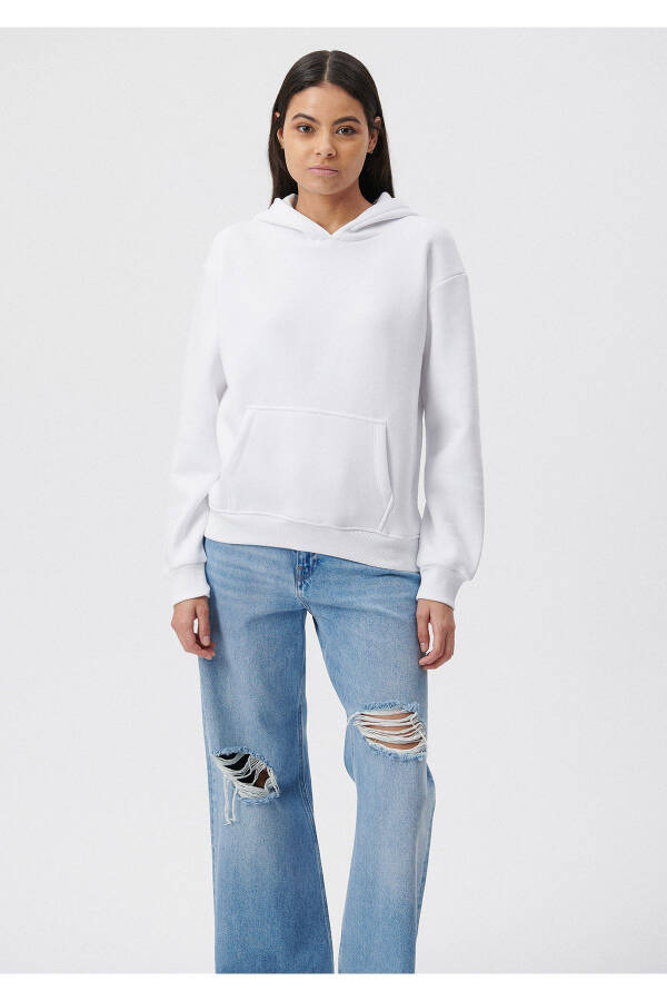 Hooded White Basic Sweatshirt 167299-70000 - 17