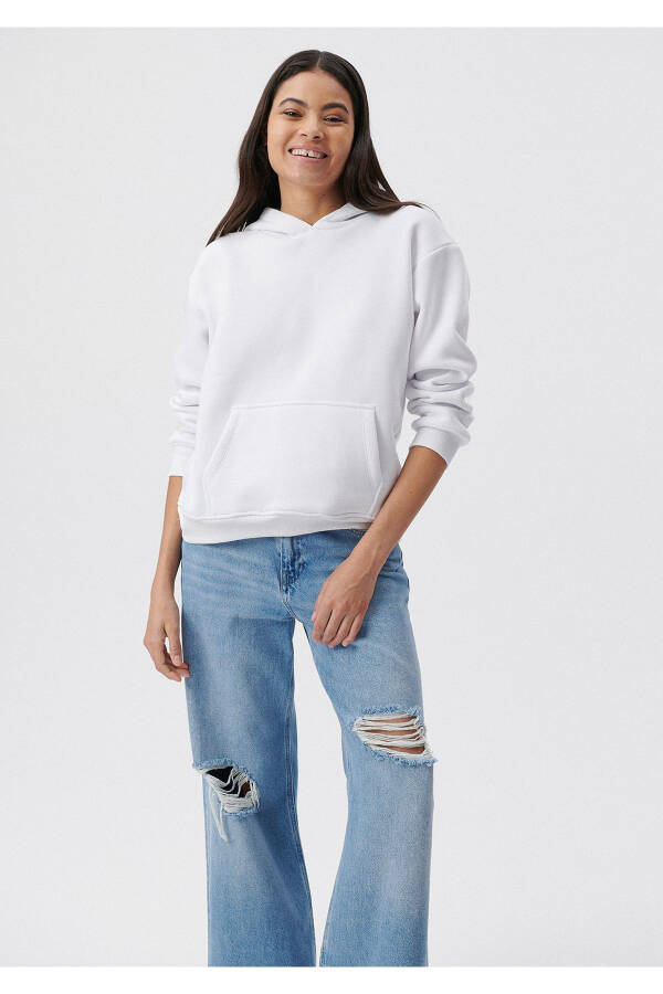 Hooded White Basic Sweatshirt 167299-70000 - 11