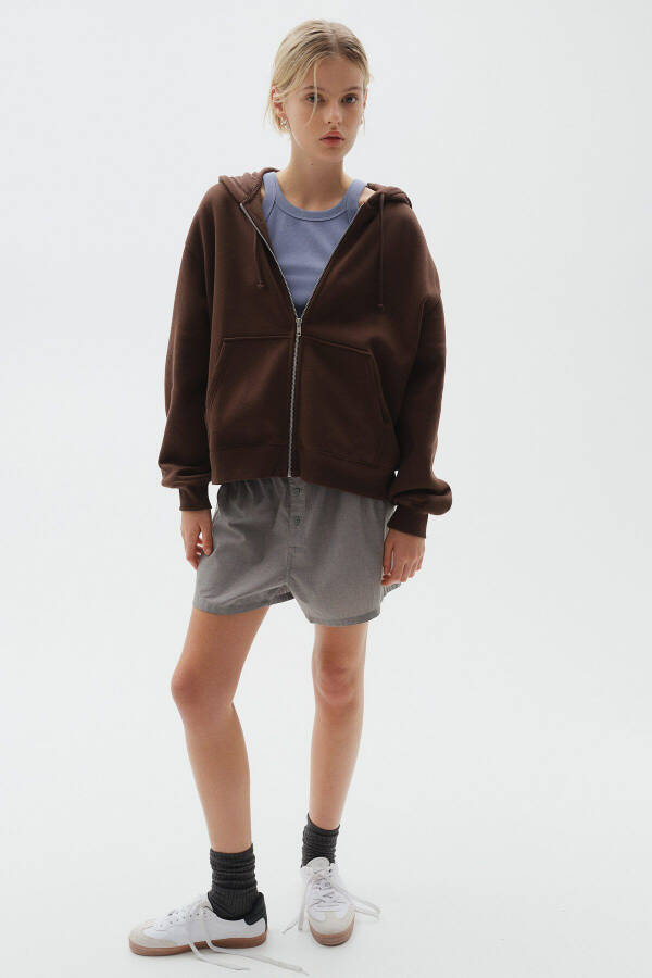 Hooded zip-up top - 1