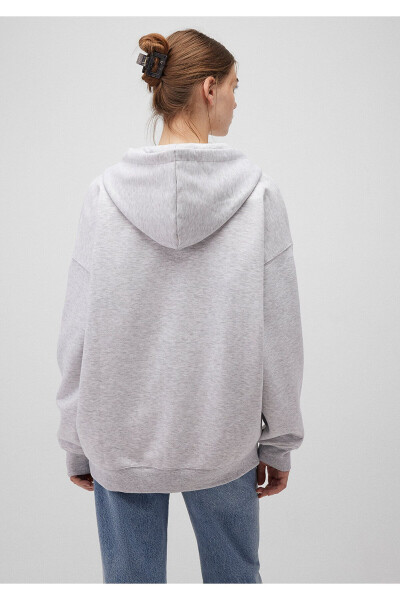 Hooded Zippered Grey Sweatshirt 1610221-80196 - 22