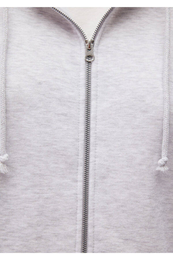 Hooded Zippered Grey Sweatshirt 1610221-80196 - 24