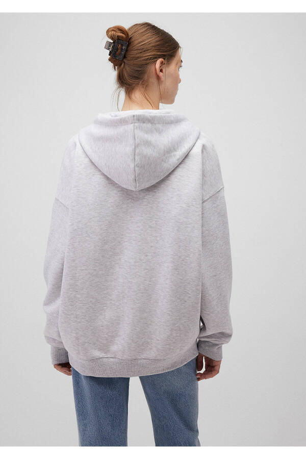 Hooded Zippered Grey Sweatshirt 1610221-80196 - 16