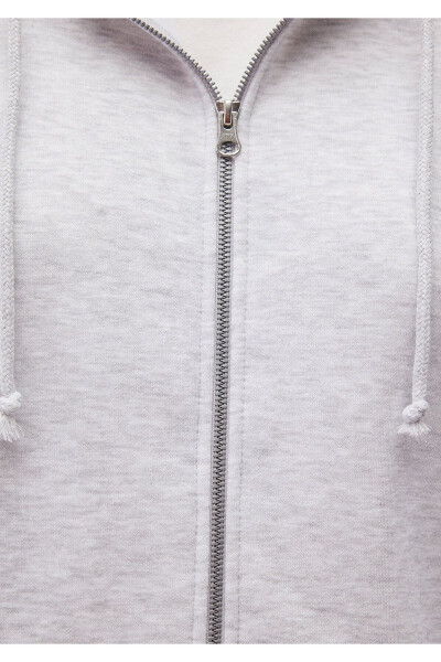 Hooded Zippered Grey Sweatshirt 1610221-80196 - 18