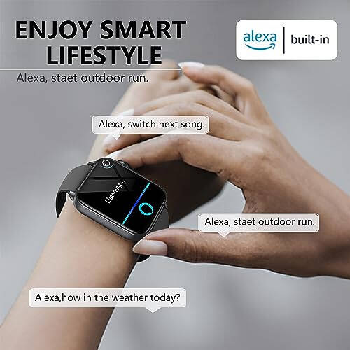 Hoowel Smart Watches for Men/Women, 1.8'' Alexa Built-in Fitness Tracker Watch with Bluetooth Calls, IP68 Waterproof, Heart Rate/Sleep/SpO2/Stress Monitor, 100+ Sport Modes for Android & iPhone - 2