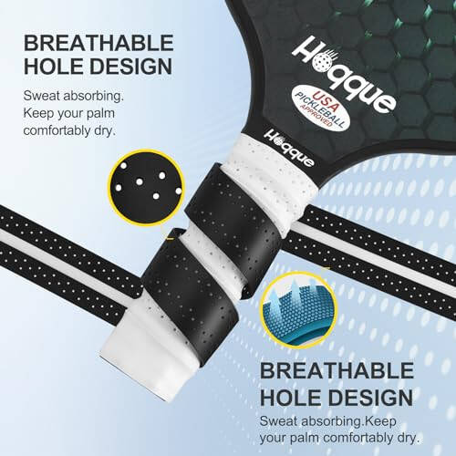 Hoqque Anti Slip Professional Grip Tape for Pickleball Tennis Badminton Racket, Breathable, Quick Dry - 3