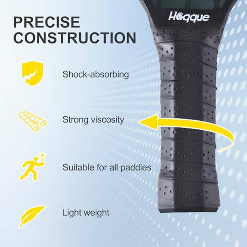 Hoqque Professional Grip Tape for Pickleball Tennis Badminton Racket, Breathable, Quick Dry - 4