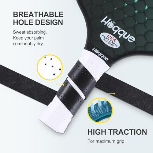 Hoqque Professional Grip Tape, Piklbol, Tennis, Badminton Raketlari Uchun, Nafas Oladigan, Tez Quriydi - 3