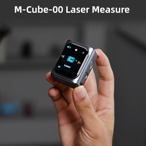 HOZO M-Cube Laser Measuring Tool, 164ft/50m, ±1/16 inch Accuracy, Rechargeable Modular Laser Measurement Tool for Area, Volume, Pythagorean, Big Number LCD Display | Bluetooth App, Small Laser Tape Measure - 9