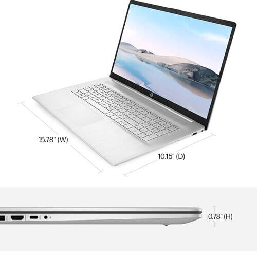 HP 17 Dizüstü Bilgisayar, 17.3” HD+, Intel Quad Core i3-1125G4 İşlemci, 32GB RAM, 1TB SSD, Windows 11 Pro, Parlama Önleyici Ekran, Uzun Pil Ömrü, Wi-Fi, Bluetooth, Web Kamerası, HDMI, Alpacatec Aksesuarları, Gümüş - 4