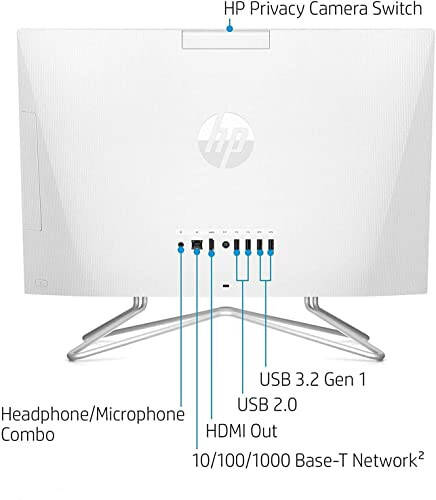 HP 2022 Eng Yangi Hammasi Birlashgan Stol Kompyuteri, 21,5” FHD Displey, Intel Celeron J4025 Protsessori, 8GB RAM, 256GB PCIe SSD, Veb-kamera, WiFi, HDMI, RJ-45, Simli Klaviatura va Sichqoncha, Windows 11 Home, Oq - 6