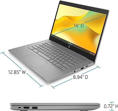 HP 2023 En Yeni Chromebook Dizüstü Bilgisayar, 14 İnç Ekran, Intel Celeron N4120 İşlemci, 4GB RAM, 64GB eMMC, Intel UHD Graphics 600, WiFi, Bluetooth, Chrome OS, Modern Gri - 5