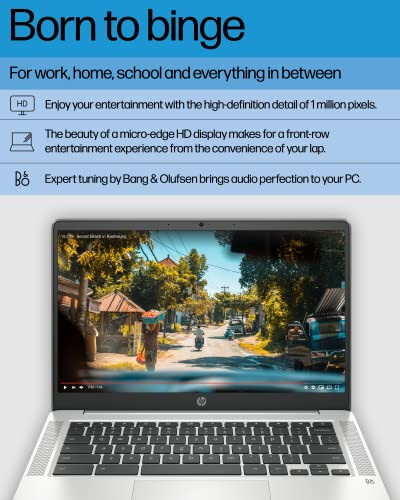 HP Chromebook 14 Dizüstü Bilgisayar, Intel Celeron N4120, 4 GB RAM, 64 GB eMMC, 14