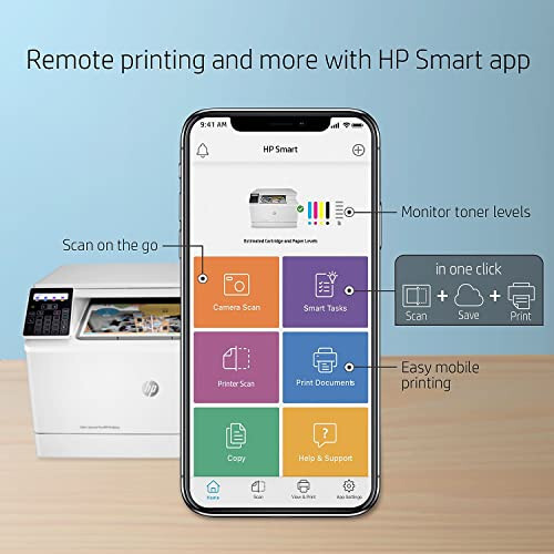 HP Color LaserJet Pro M182nw Kablosuz Çok Fonksiyonlu Lazer Yazıcı, Uzaktan Mobil Baskı, Tarama ve Kopyalama, Alexa ile Çalışır (7KW55A), Beyaz - 2