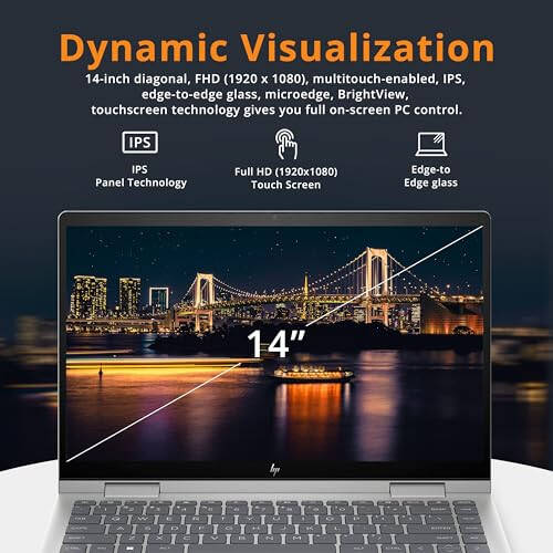 HP Envy x360 2-in-1 14'' FHD Touchscreen Noutbuk, Intel Core i7-1355U, 16GB RAM, 1TB SSD, Orqa Yoriqtirilgan Klaviatura, 5MP Kamera, Barmoq Izi Skeneri, Wi-Fi 6E, Win 11, Kumush - 3