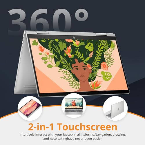 HP Envy x360 2-in-1 14'' FHD Touchscreen Noutbuk, Intel Core i7-1355U, 16GB RAM, 1TB SSD, Orqa Yoriqtirilgan Klaviatura, 5MP Kamera, Barmoq Izi Skeneri, Wi-Fi 6E, Win 11, Kumush - 4