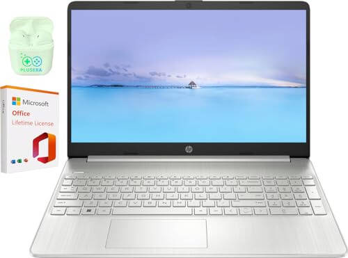 HP Laptop, 15.6'' İş ve Öğrenci Dizüstü Bilgisayarı, Windows 11 Home Dizüstü Bilgisayar, Microsoft Office Ömür Boyu Lisansı ile, AMD Ryzen 3 Dört Çekirdekli, 40GB RAM 1TB SSD, Sayısal Tuş Takımı, Plusera Kulaklık, Gümüş - 1