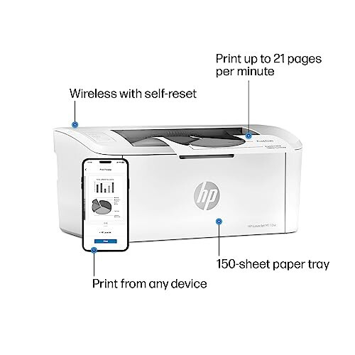 HP LaserJet M110w Simsiz Printer, Chop etish, Tez tezliklar, Oson sozlashtirish, Mobil chop etish, Kichik jamoalar uchun eng yaxshi - 4