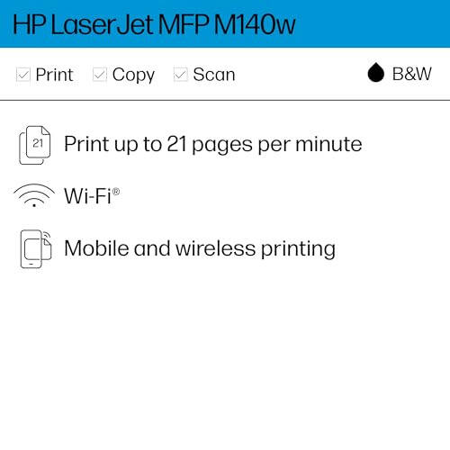 HP LaserJet MFP M140w Wireless Printer, Print, scan, copy, Fast speeds, Easy setup, Mobile printing, Best-for-small teams - 2