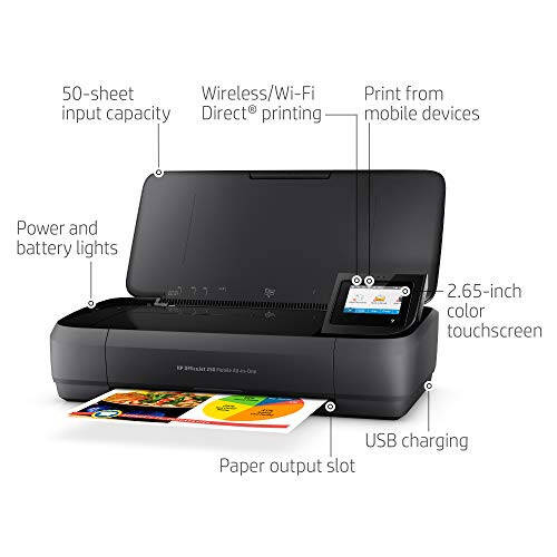 HP OfficeJet 250 All-in-One Portable Printer with Wireless & Mobile Printing, Works with Alexa (CZ992A) Black - 2