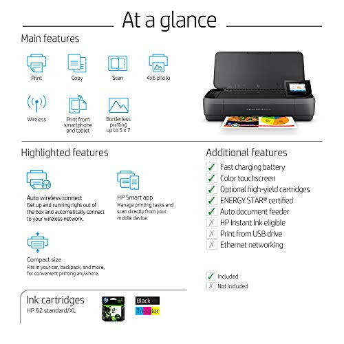 HP OfficeJet 250 All-in-One Taşınabilir Yazıcı, Kablosuz ve Mobil Baskı, Alexa ile Çalışır (CZ992A) Siyah - 8