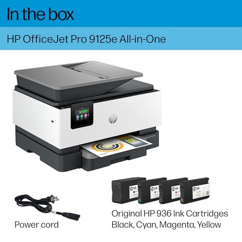 HP OfficeJet Pro 9125e Çoklu Fonksiyonlu Yazıcı, Renkli, Küçük ve Orta Ölçekli İşletmeler İçin Yazıcı, Yazdırma, Fotokopi, Tarama, Faks, Dokunmatik Ekran; Akıllı Gelişmiş Tarama, 3 Ay Instant Ink Dahil - 6