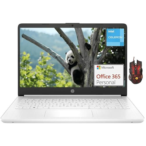 HP Stream 14-inch Laptop for Student and Business - Intel Quad-Core Processor, 16GB RAM, 320GB Storage (64GB eMMC + 256GB Card), 1-Year Office 365, Webcam, Long Battery Life, Win11 S with Mouse - 1