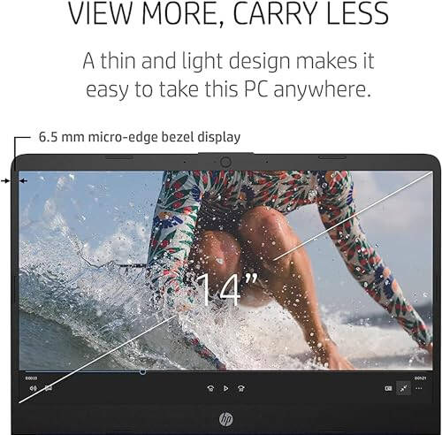 HP Stream 14-inch Ultra-Thin Laptop for Students and Business - 1-Year Office 365, Intel Quad-Core Processor, 8GB RAM, 64GB eMMC, HD Display, 12H Long Battery, HD Webcam, Win11 in S Mode with Mouse - 3