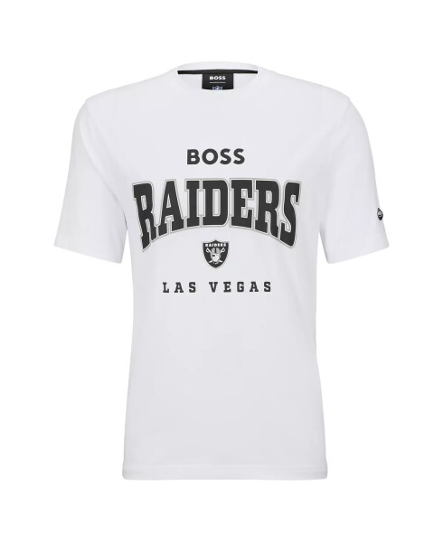 Hugo Boss x NFL Erkaklar T-shirt Kolleksiyasi Las Vegas Raiders - Oq - 3