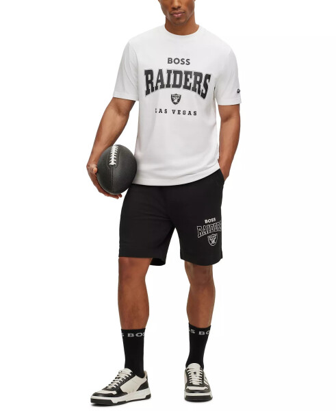 Hugo Boss x NFL Erkaklar T-shirt Kolleksiyasi Las Vegas Raiders - Oq - 4