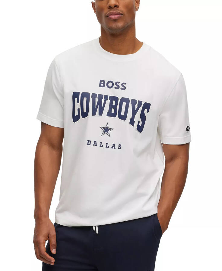 Hugo Boss x NFL Erkaklar T-shirt Kollektsiyasi Dallas Cowboys - Oq - 1