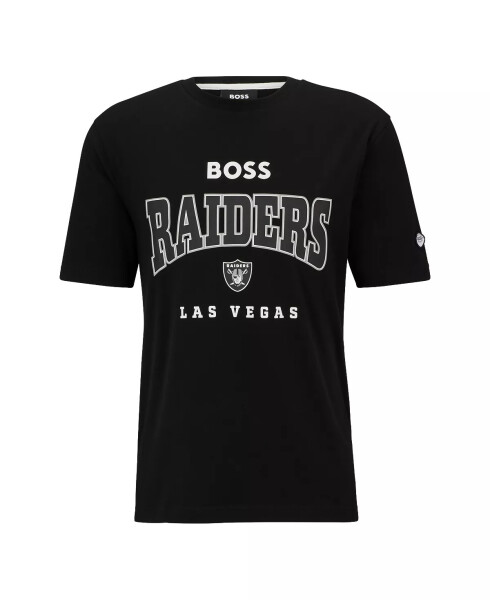 Hugo Boss x NFL Erkaklar T-shirt Kollektsiyasi Las Vegas Raiders - Qora - 3