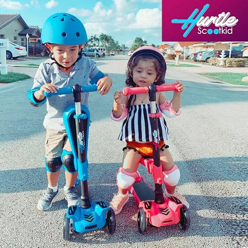 Hurtle 3-Wheeled Scooter for Kids - Wheel LED Lights, Adjustable Lean-to-Steer Handlebar, and Foldable Seat - Sit or Stand Ride with Brake for Boys and Girls Ages 1-14 Years Old - 5