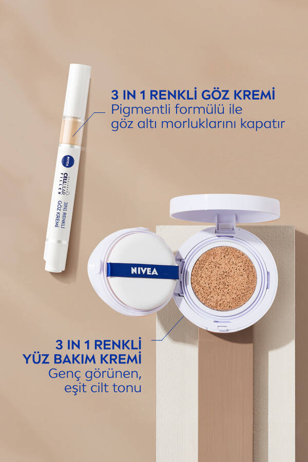 Hyaluron Cellular Filler 3'ü 1 Arada Renkli Açık Ton Göz Bakım Kremi 4ml, Göz Altı Kapatıcısı - 32