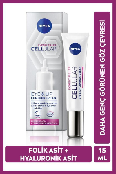 Hyaluron Cellular Filler Sıkılaştırıcı Göz Bakım Kremi 15ml, İnce Çizgi Görünümü Azaltıcı, Kolajen - 1