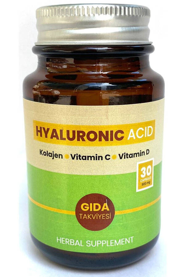 Hyaluronik Asit, Kolajen, D Vitamini ve C Vitamini İçeren 30 Kapsül - 1