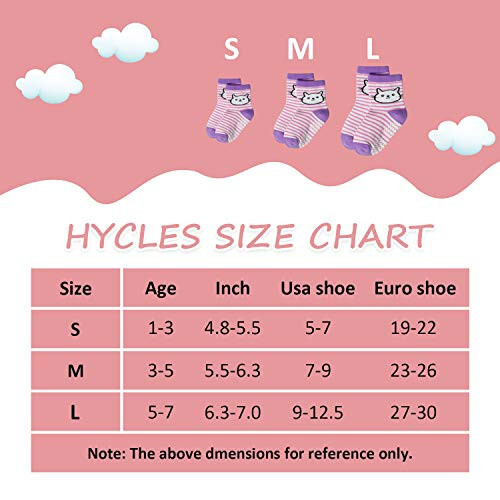 HYCLES Kaymaz Tabanlı Çocuk Çorapları 12 Çift Bebek Çocuk Yapışkan Terlik Pamuklu Çorap 1-3/3-5/5-7 Yaş Çocuk/Erkek/Kız - 49