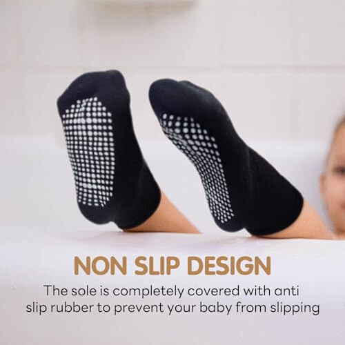 HYCLES Toddler Non Slip Grip Socks 12 Pairs Baby Boy/Girl High Ankle Sticky Slipper Floor Skid Socks For 1-10T Boy Kids - 45