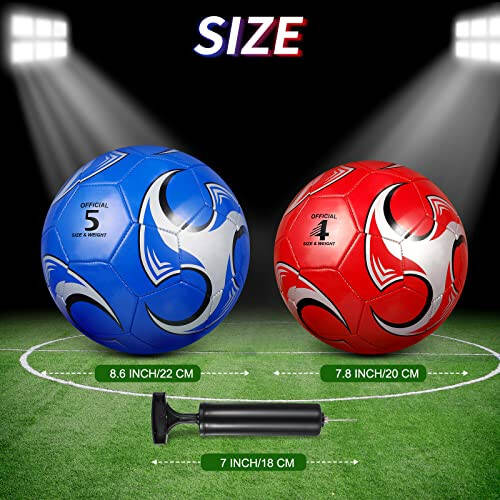 HyDren 12 Packs Soccer Ball with Pump Official Size Soccer Ball for Indoor Outside Game Training Practice Back to School Sport Gift for Kids Teens Adults(Fresh Color, Size 5) - 2