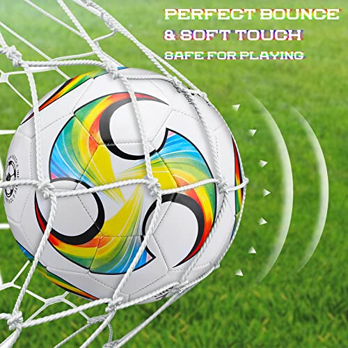 HyDren 12 Packs Soccer Ball with Pump Official Size Soccer Ball for Indoor Outside Game Training Practice Back to School Sport Gift for Kids Teens Adults(Fresh Color, Size 5) - 5