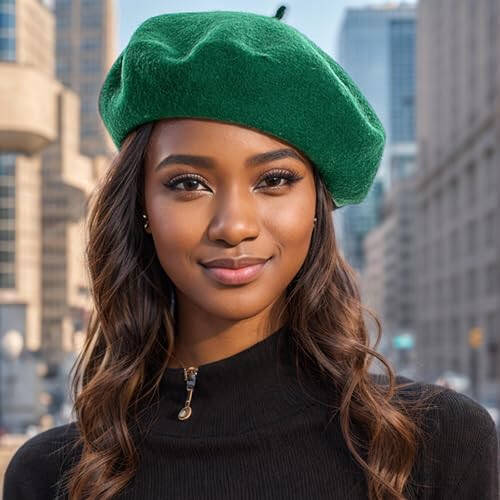 Hzcigav French Wool Beret Hats for Women and Girls, Vintage, Stylish Colorful Knit Warm hat, Women's Beret - 19