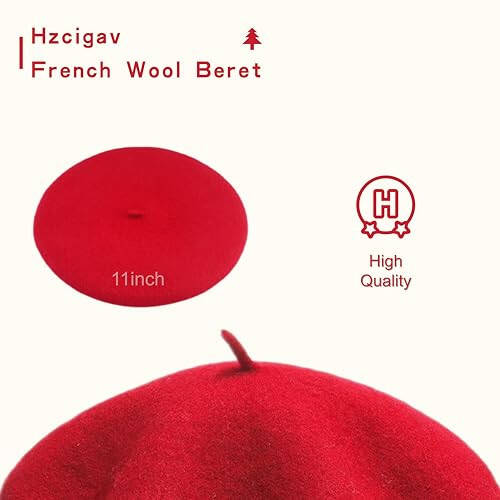 Hzcigav French Wool Beret Hats for Women and Girls, Vintage, Stylish Colorful Knit Warm hat, Women's Beret - 3