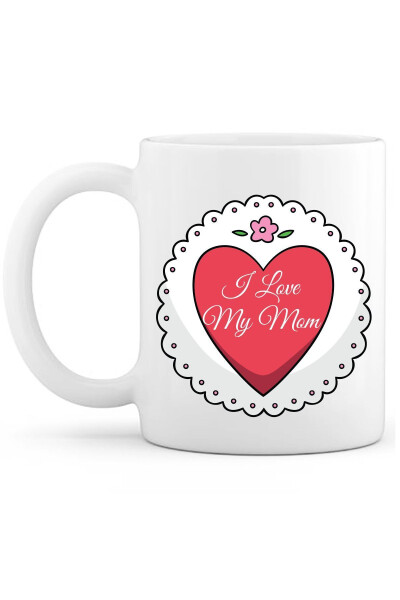 I Love My Mom Personalized Coffee Mug (Single) Porcelain - 1