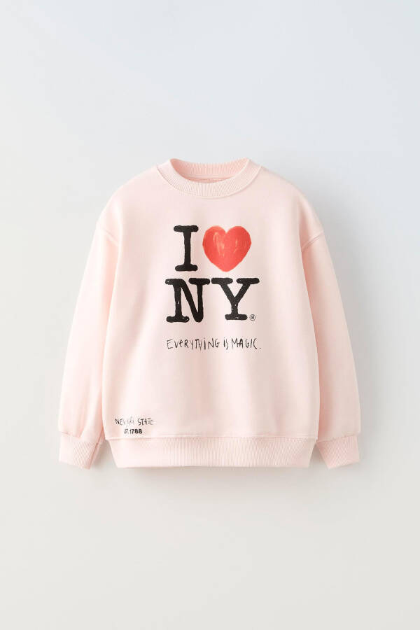 I LOVE NY ® baskılı sweatshirt - Pembe - 1