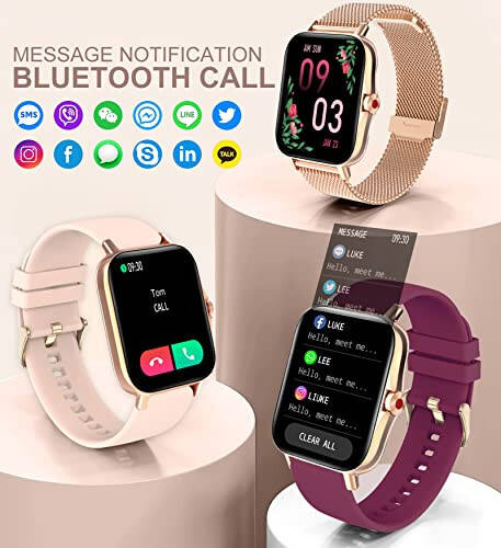 Iaret Smart Watch for Women (Call Receive/Dial), Fitness Tracker Waterproof Smartwatch for Android iOS Phones 1.7