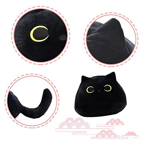 iBccly Black Cat Plush Toy: Soft, Stuffed Animal Pillow, Baby Sofa Decoration, Cat-shaped Design - 41