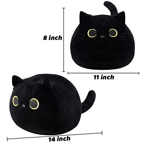 iBccly Black Cat Plush Toy: Soft, Stuffed Animal Pillow, Baby Sofa Decoration, Cat-shaped Design - 42