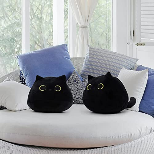 iBccly Black Cat Plush Toy: Soft, Stuffed Animal Pillow, Baby Sofa Decoration, Cat-shaped Design - 34